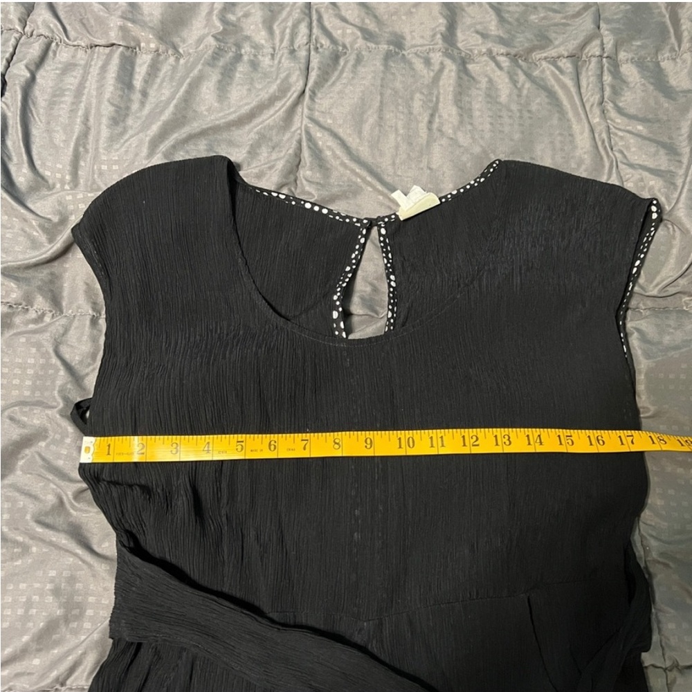 Anthropologie black one piece jump suit romper tie belt size 10 - Picture 6 of 10